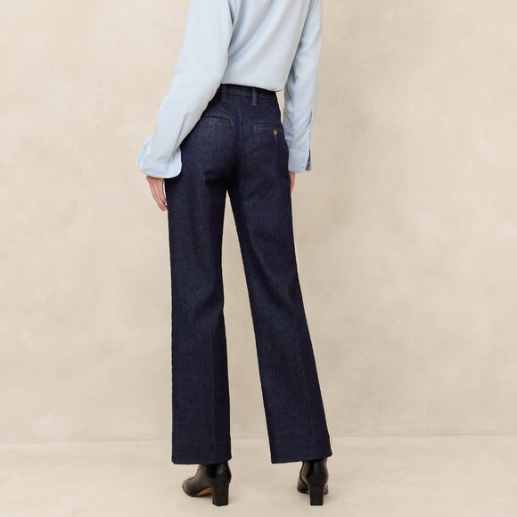 Banana Republic Mid-Rise Trouser Jean size 31 Dark Wash - Picture 3 of 6